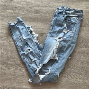 American Eagle Super Distressed Skinny Jeans